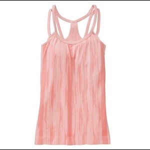 Athleta Peach Double Up Tie Dye Strappy Tank Top Size Small Built In Bra